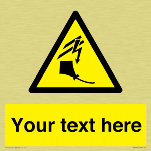 Custom warning kite flying near powerlines